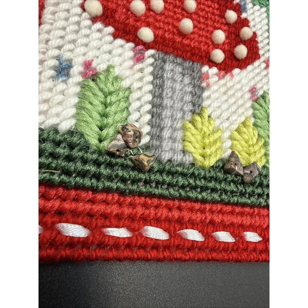 Plastic Canvas Completed Wall Decor Door Hanger Flowers Mushroom ~ 6